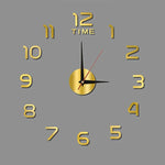 horloge murale moderne stickers numérotés 3d vert fluo noir doré minimaliste salon