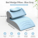 coussin angle lit bleu gris carreaux confortable ergonomique mémoire foame polyeste satin hand wash