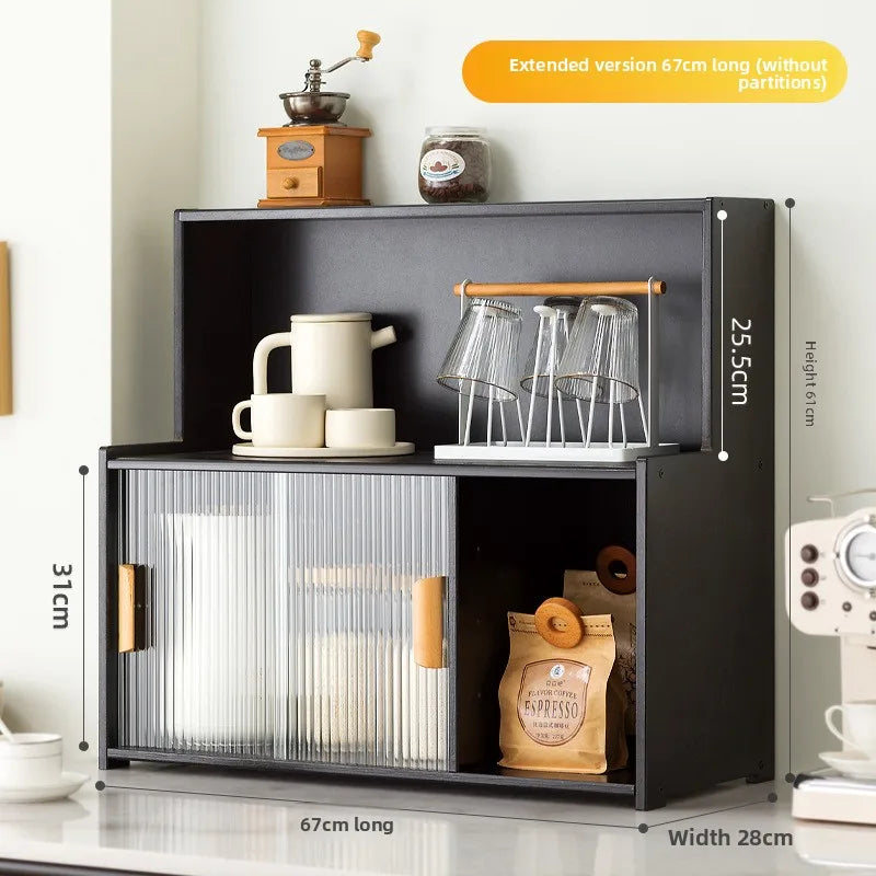 meuble rangement tasses bols bois noir moderne cuisine buffet