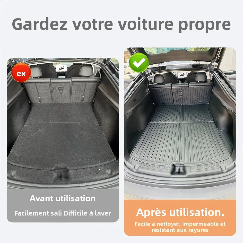 tapis sol coffre protection texture rugueuse tapis conducteur passager arrière moderne noir