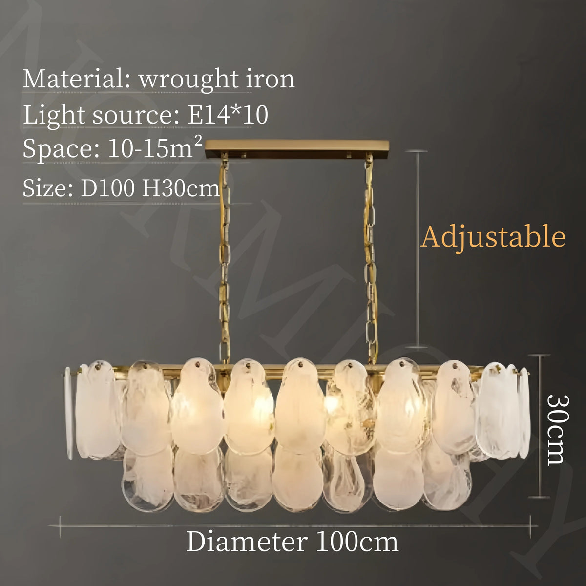 lustre moderne suspension or blanc translucide verre veineux led chambre salon
