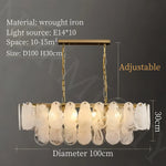 lustre moderne suspension or blanc translucide verre veineux led chambre salon