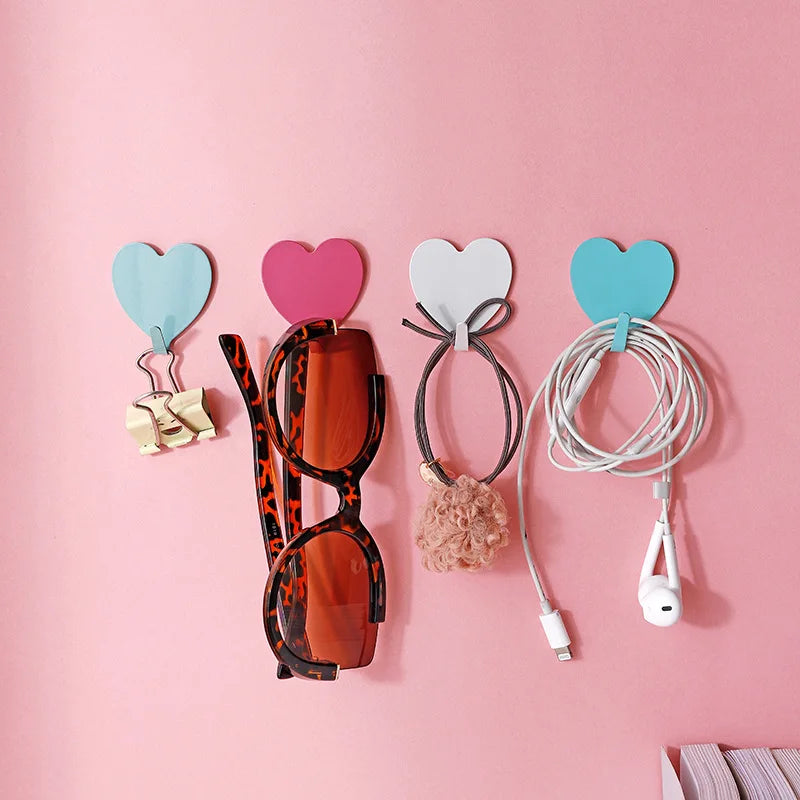 porte cordon porte lunettes porte bijoux cœur cupcake géométrique adhésif 3M rose bleu clair