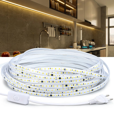 Ruban LED étanche 220V blanc chaud pour cuisine
