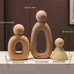 sculptures abstraites modernes minimalistes trois pièces décoration intérieure beige texturée minimaliste