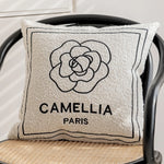 coussin carré boho noir blanc motif géométrique tassel polyester amovible lavable