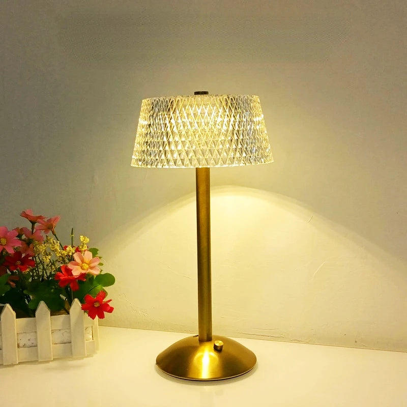 lampe table led rechargeable or blanc abatjour geometrique moderne portableôtel chambre restaurant