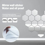 décoration murale hexagonale miroir autocollant argenté moderne 50x50cm 50x100cm 50x150cm