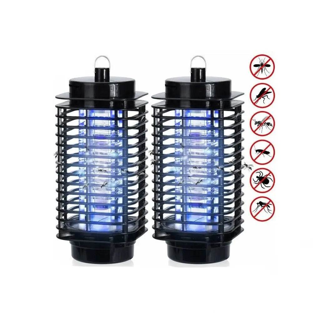 lampe anti moustiques electrique noir moderne barreaux horizontaux 22cm hauteur 10.5cm diametre