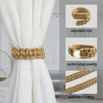 anneau rideau main rustique couleur beige clair support rideau chanvre tressé main decoration chambre