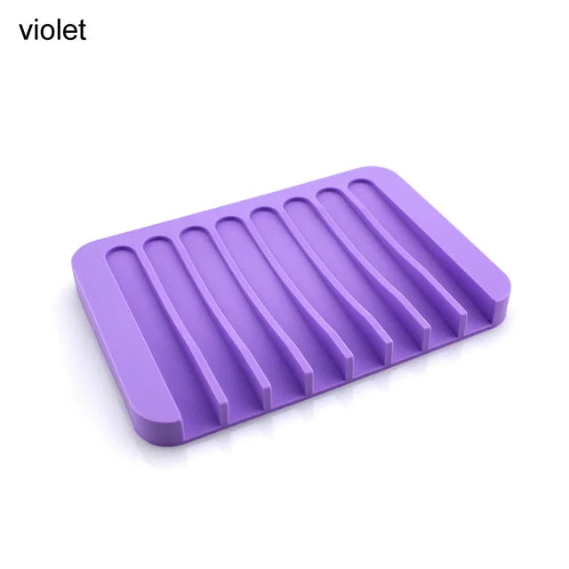 support savon silicone blanc gris rayures moderne facile nettoyer douche salle bain