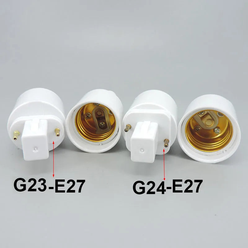 adaptateur ampoule g23 g24 e27 blanc moderne abs led ac 110v 220v