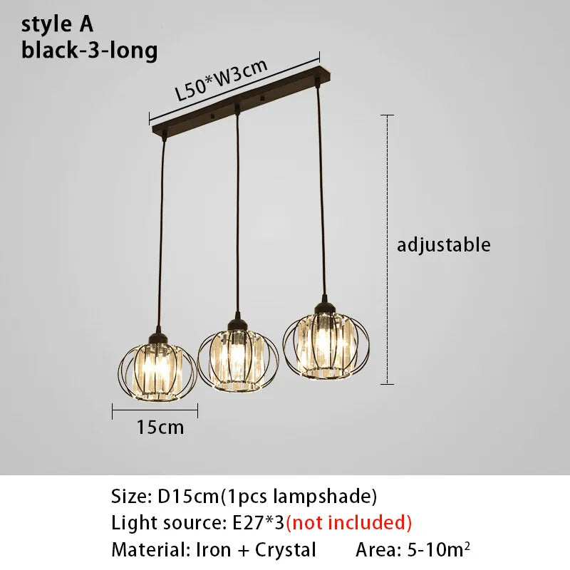 Suspension lumineuse moderne or noir lumières transparentes câbles suspendus chambre salon