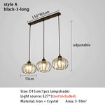 Suspension lumineuse moderne or noir lumières transparentes câbles suspendus chambre salon