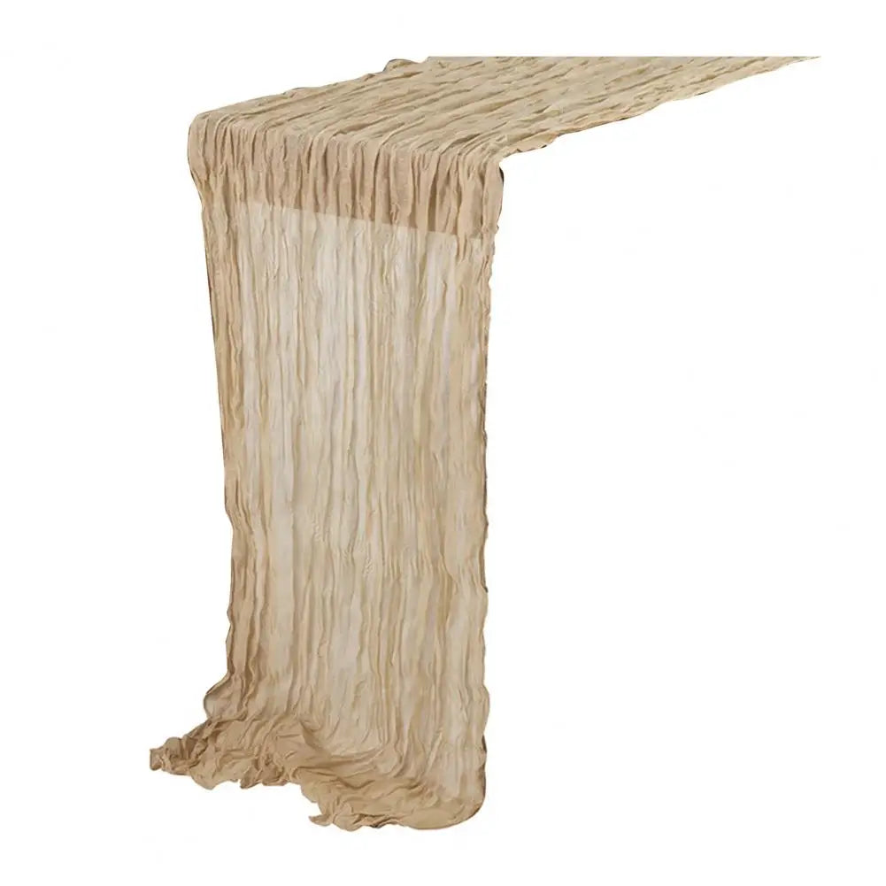 nappe runner texturée plissée semi transparente rouge foncé violet beige blanc cassé événementiel mariage
