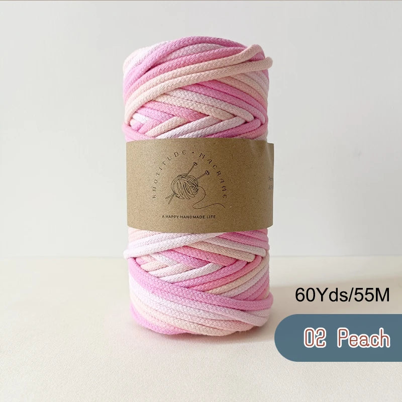 corde tressée macramé pastel haute ténacité 100% coton créative boucle métallique écologique artisanale