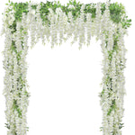 guirlande florale artificielle wisteria blanc vert mariage extérieur décoration romantique champêtreextérieur