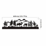 décoration murale silhouette animaux cerf arbre montagne noire moderne minimaliste artística maison