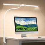 lampe led flexible double tête pince réglable modes couleur niveaux luminosité moderne protection yeux