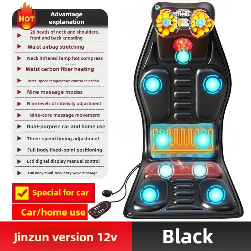 masseur portable confortable noir ajustable chauffe infrarouge cou épaules neuf modes massage trois vitesses