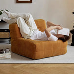 chaise salon moderne bois velours côtelé orange confortable maisonDecorationMinimaliste