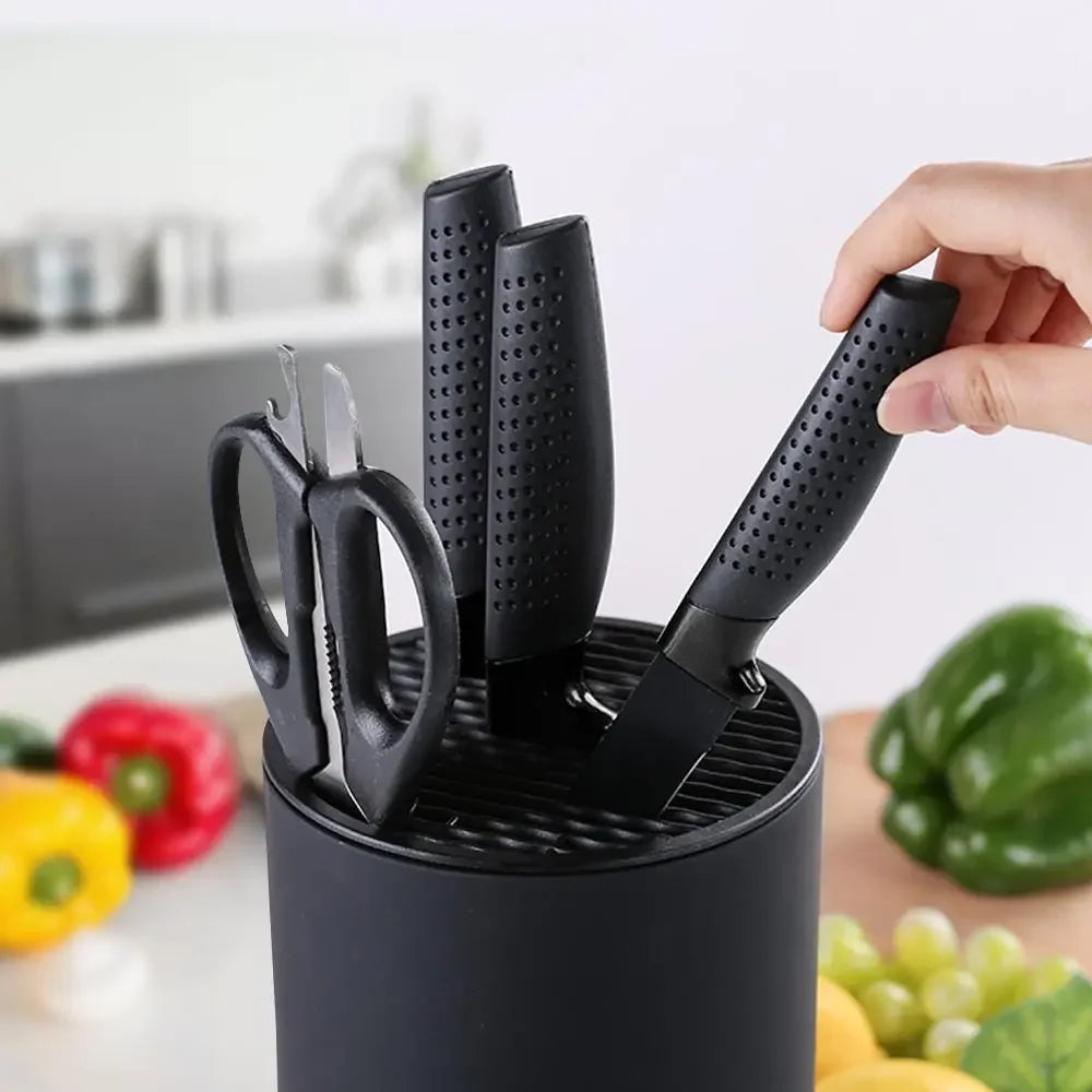 organisateur cuisine noir moderne cuillère couteau pince batteur respectueux environnement stockage multifonction