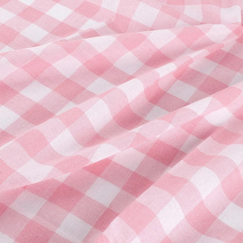 rideau rose carreaux opacité classique fenêtre moderne decoration blanc polyester accessoires