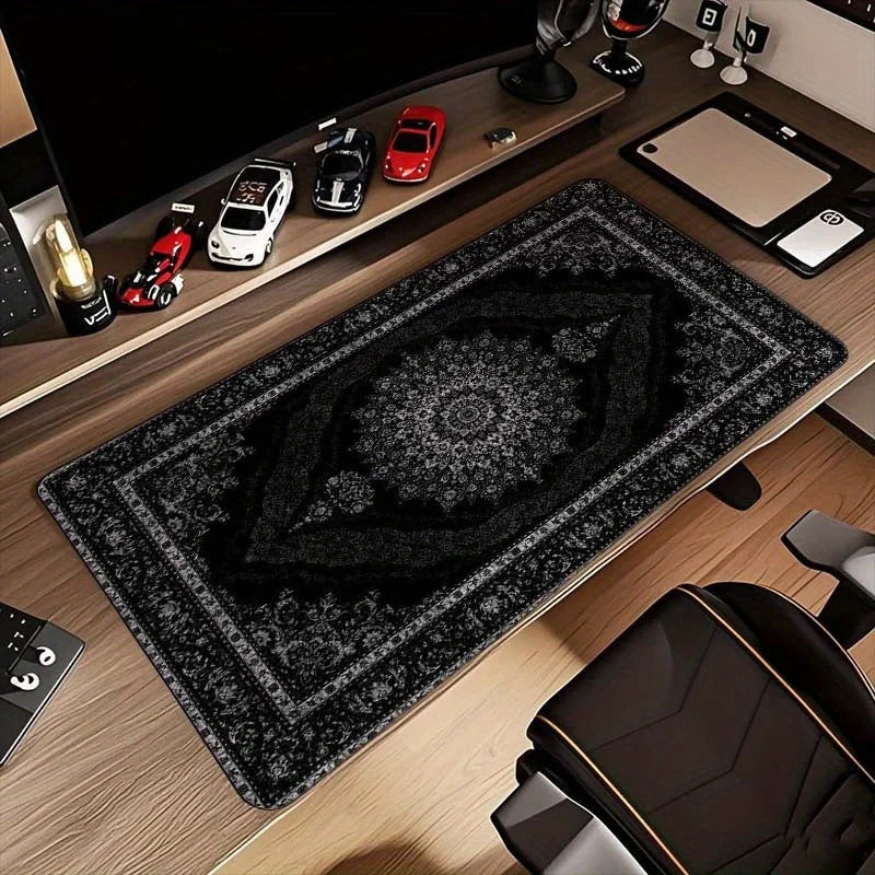 tapis souris moderne élégant noir géométrique antidérapant caoutchouc lisse 30x60cm 40x80cm 40x90cm
