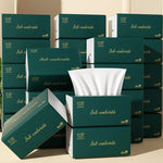 serviettes papier plis pâte bois virgine boîtes vert foncé imprimé doré soft comfortable moderne