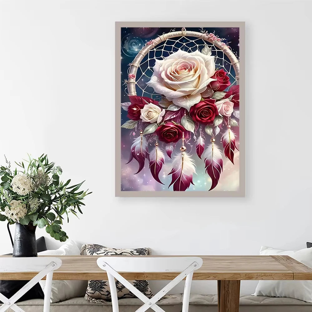 tableau colorier bouquet fleurs peinture numérique pinceaux guides numérotés paysage floral