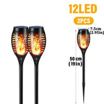 lampe solaire jardin flamme vacillante led 96 diodes ip65 moderne décorativeextérieur fixe piquet