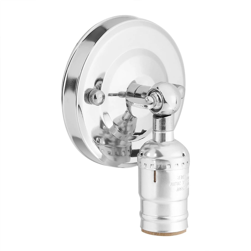Support applique murale vintage E27 or avec interrupteur