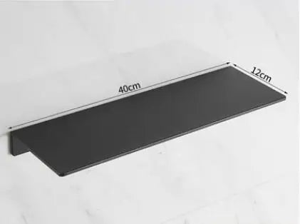 étagère murale moderne dorée lisse trois niveaux vis fixations salle bain aluminium