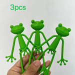 support plante forme grenouille verte plastique pattes articulées mignon adhésif 12 pièces