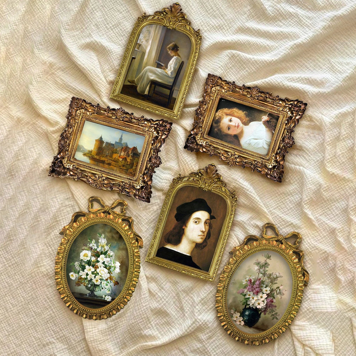 cadres decoratifs or noir classique baroque fleurs paysages portraits details floraux clips vases bougies