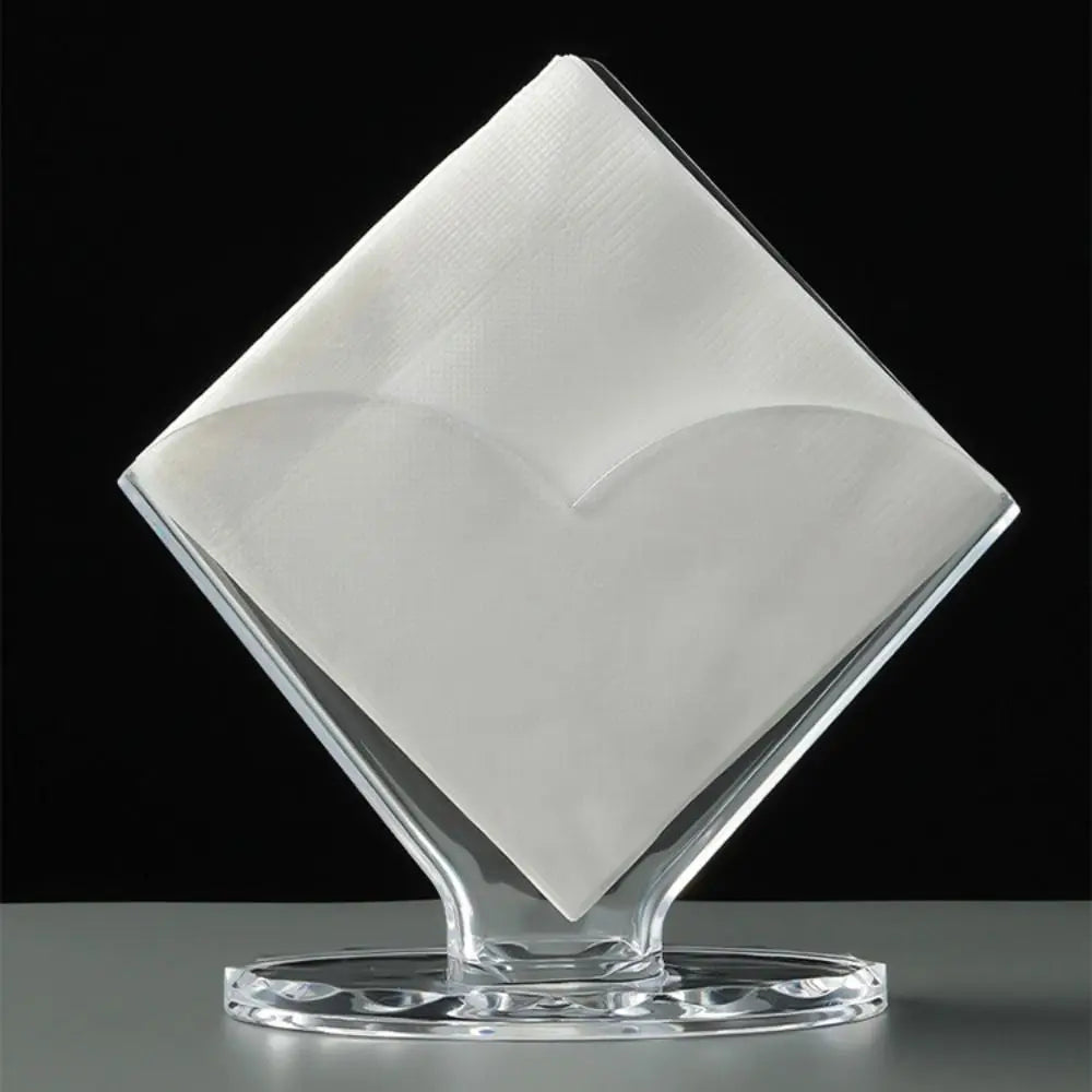 boîte serviettes transparente moderne plastique base plate amovible restaurant