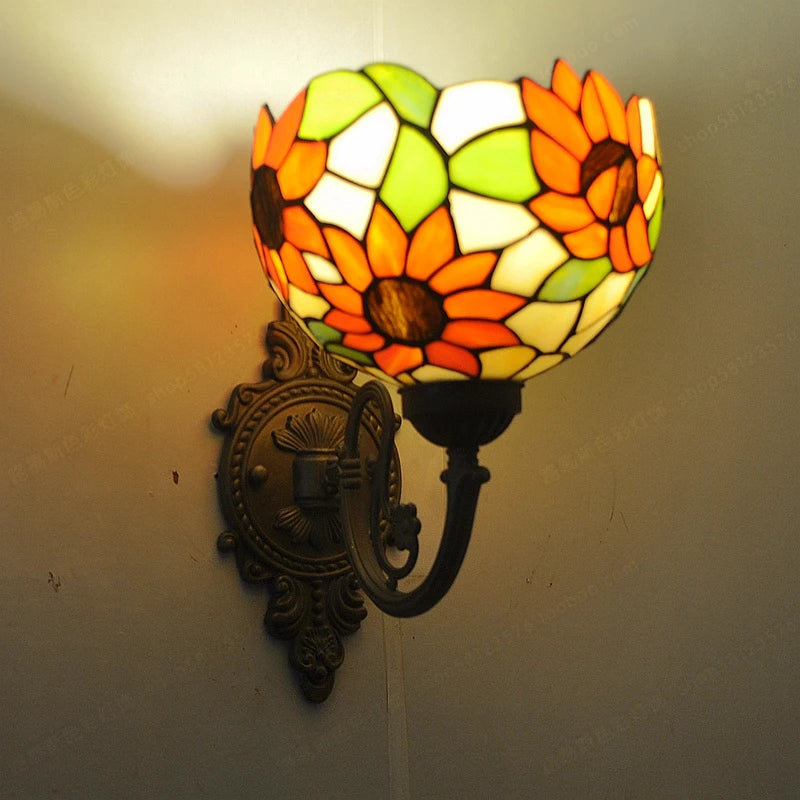 lampe murale tiffany multicolore art nouveau géométrique mosaïque salle manger chambre entrée