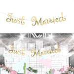 guirlande mariage just married bannières lettres cœur blanc rouge décoration anniversaire événement