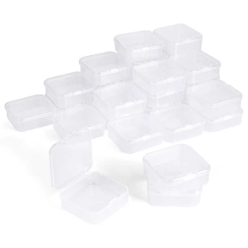 boîtes rangement transparentes modernes clips fermeture poignées 3.5cm 5.5cm bijoux pièces crafts