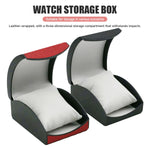boîte rangement montres simili cuir noir blanc rouge moderne coussin mousse elastic