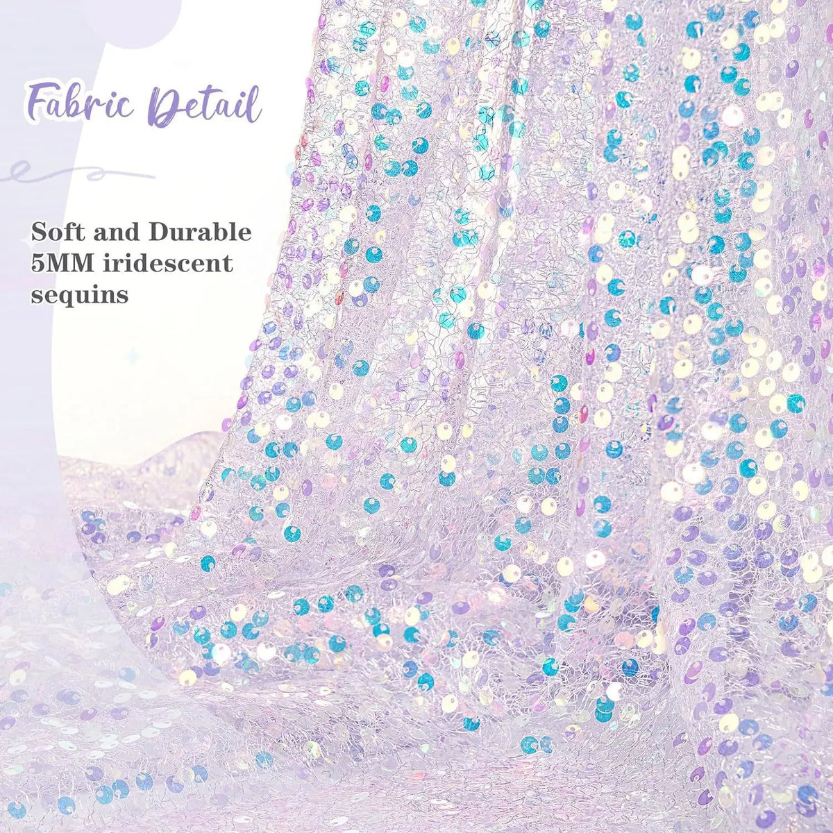 nappe festive séquins irisés transparent violet rose turquoise blanc anniversaire décoration scintillante assiettes gobelets