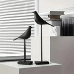 statue oiseau résine noir blanc minimaliste décoration intérieure animal compagnie moderne sculpture