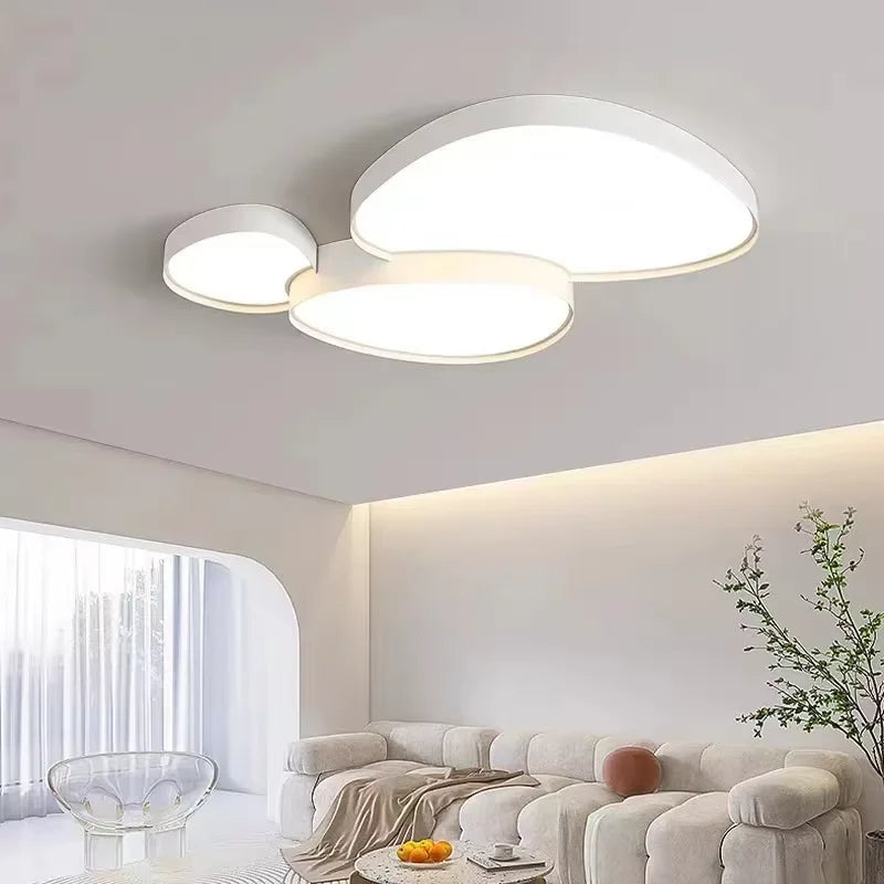 plafonnier led moderne minimaliste abstrait blanc noir doré chambre salon decoration
