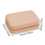 boîte bijoux velours moderne compartiments portable fermeture glissière noir vert beige