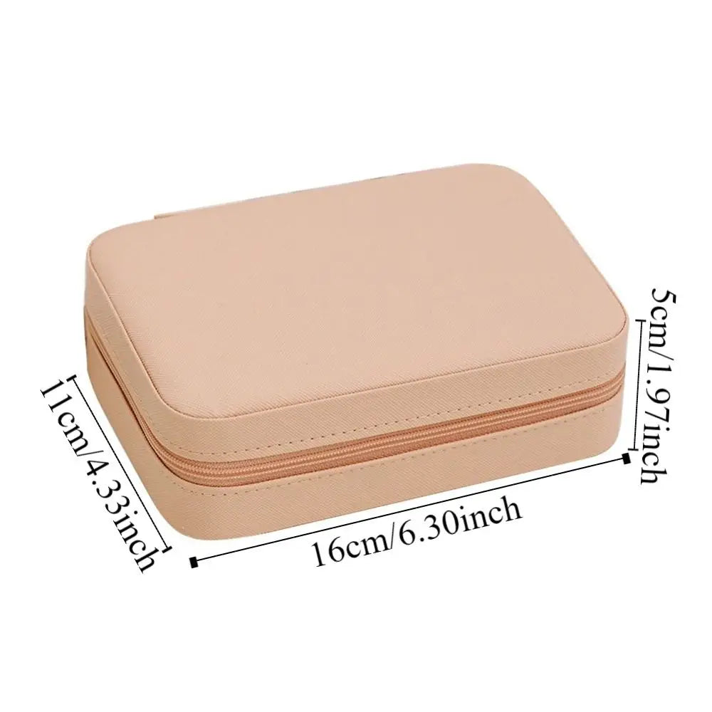 boîte bijoux velours moderne compartiments portable fermeture glissière noir vert beige