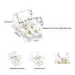 connecteur ruban led transparent clips dorés moderne pratique 24v 8mm