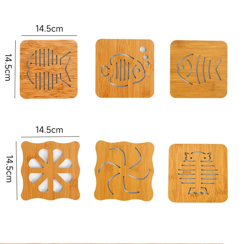tapis table carré bois motif animaux anti dérapant moderne naturel décors cuisine