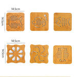 tapis table carré bois motif animaux anti dérapant moderne naturel décors cuisine