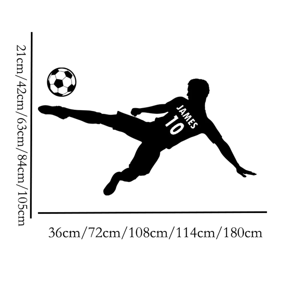 Détail de l'autocollant mural football en PVC de qualité