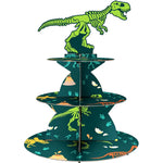 supports cupcakes dinosaures feuilles vert gris anniversaire jungle enfant thème jurassique festive occasionnels
